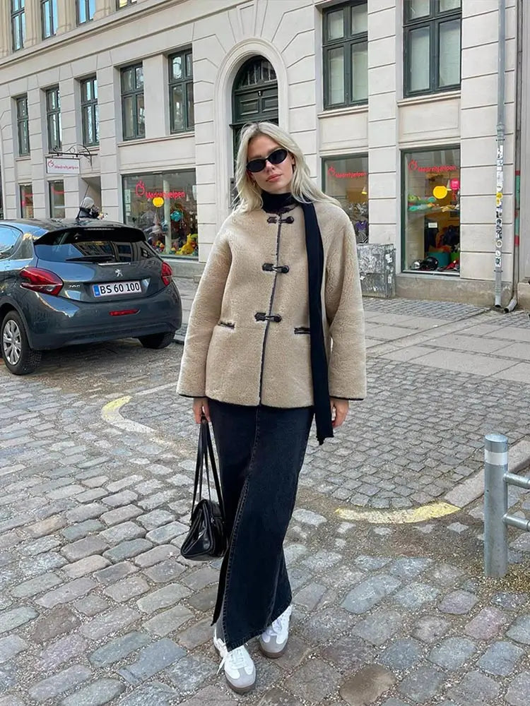 Yani - Manteau Long Fluffy Avec Poches