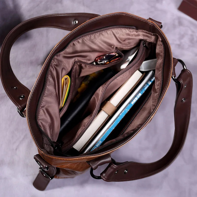 Anna™ | Sac en cuir souple avec deux anses et détails élégants