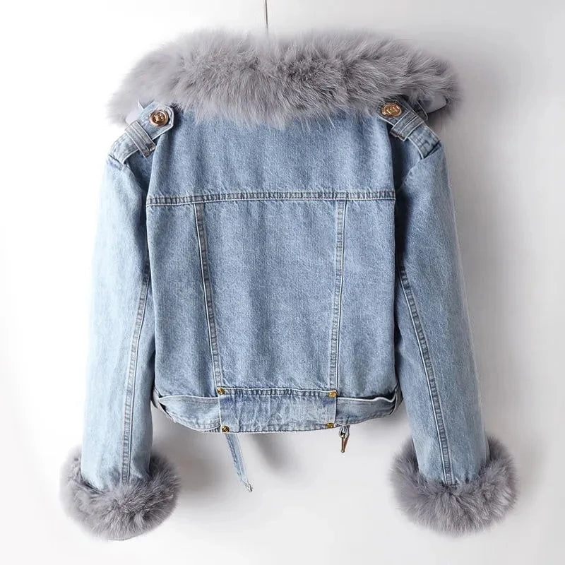 Yani -  Veste en Fourrure avec Fermeture Éclair