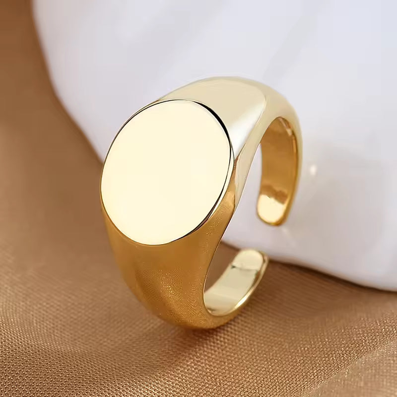 Bague Ajustable Ovale Brillante plaquée or 18K