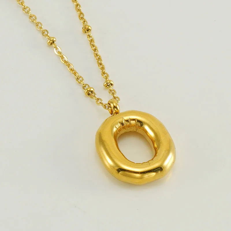 Collier spécial initiales plaqué or 18 carats avec bulles de ballon