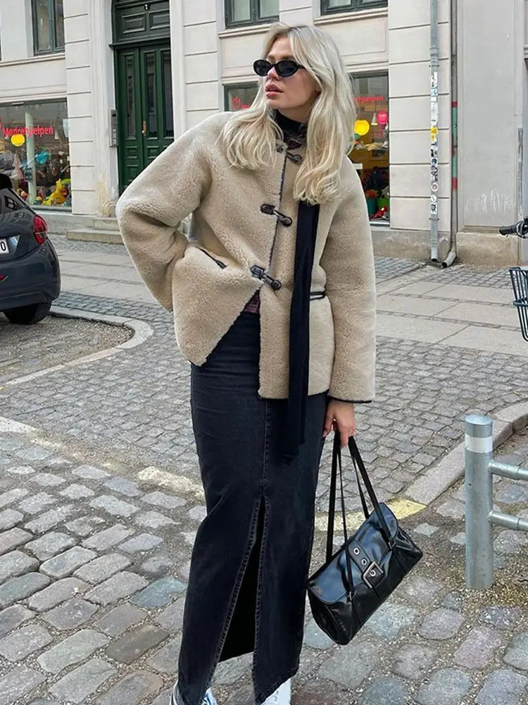 Yani - Manteau Long Fluffy Avec Poches