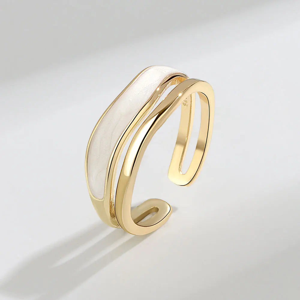 Bague Ajustable Superposée plaquée or 18K