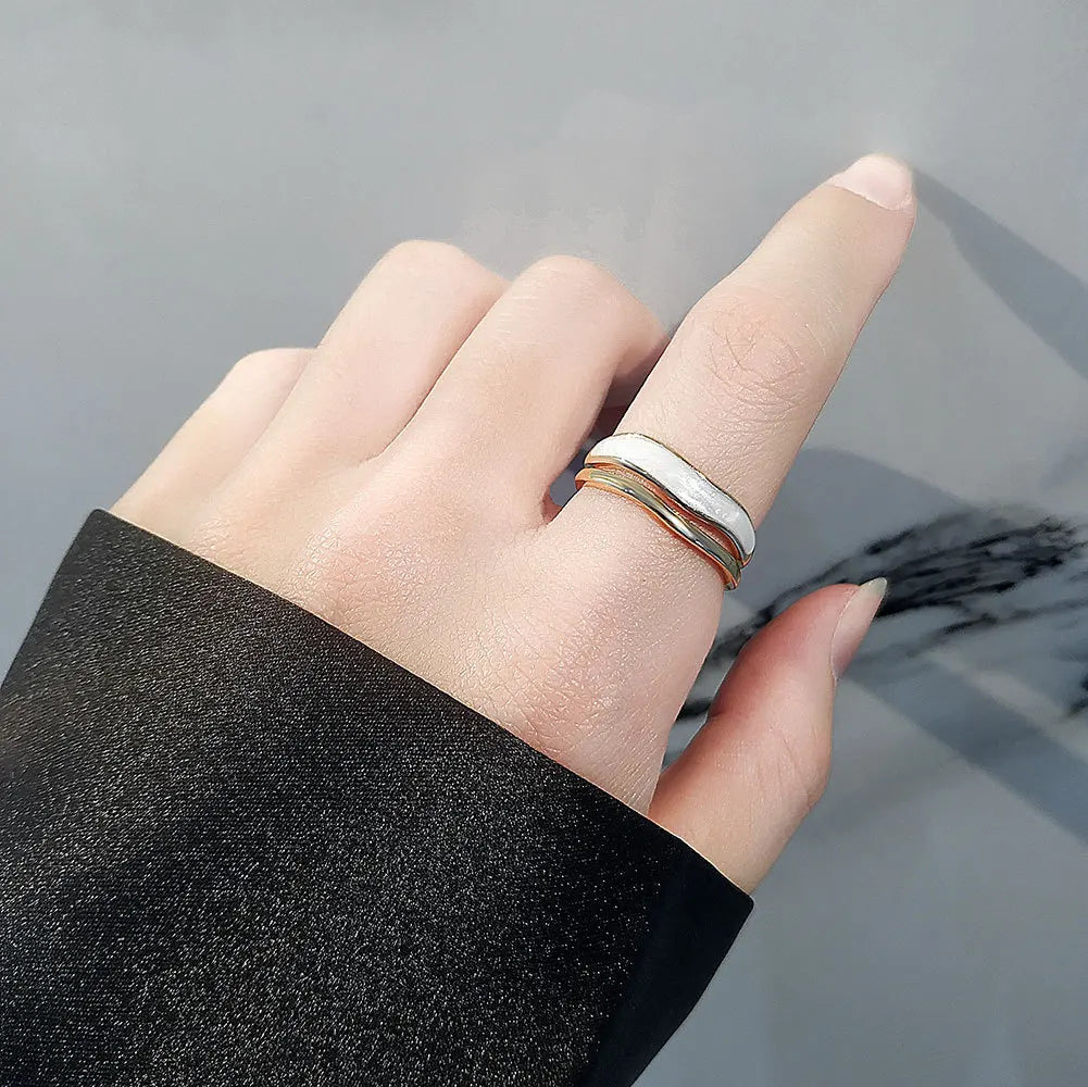 Bague Ajustable Superposée plaquée or 18K