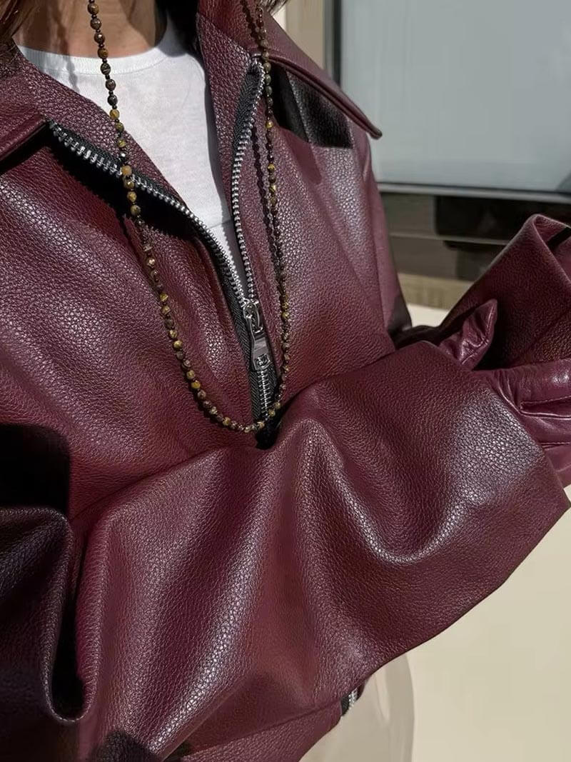 Yani -  Veste Zippée Bordeaux