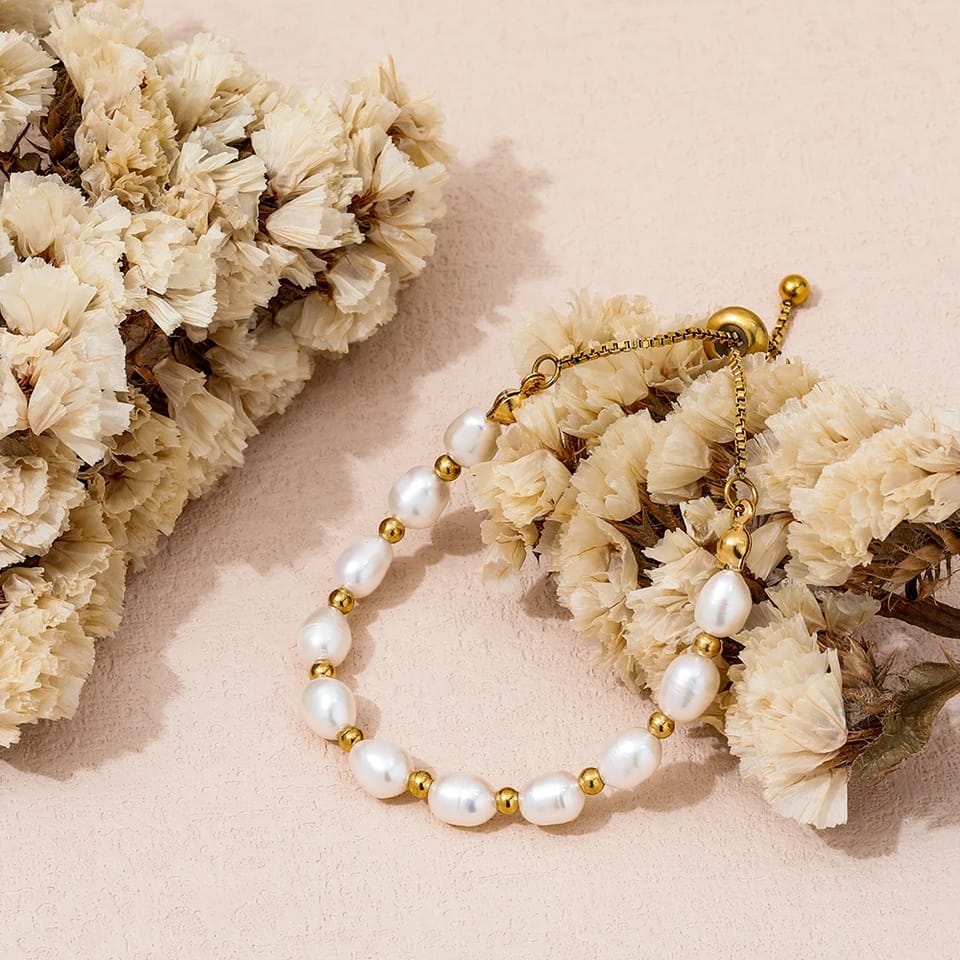 Bracelet Vintage effet Perles Naturelles
