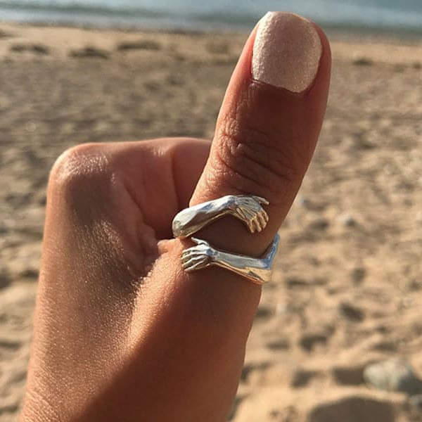 Bague câline ajustable argentée