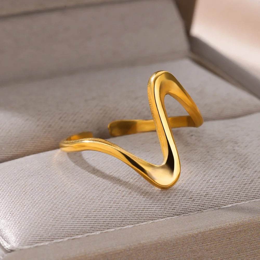 Bague Ajustable Irrégulière plaquée or 18K