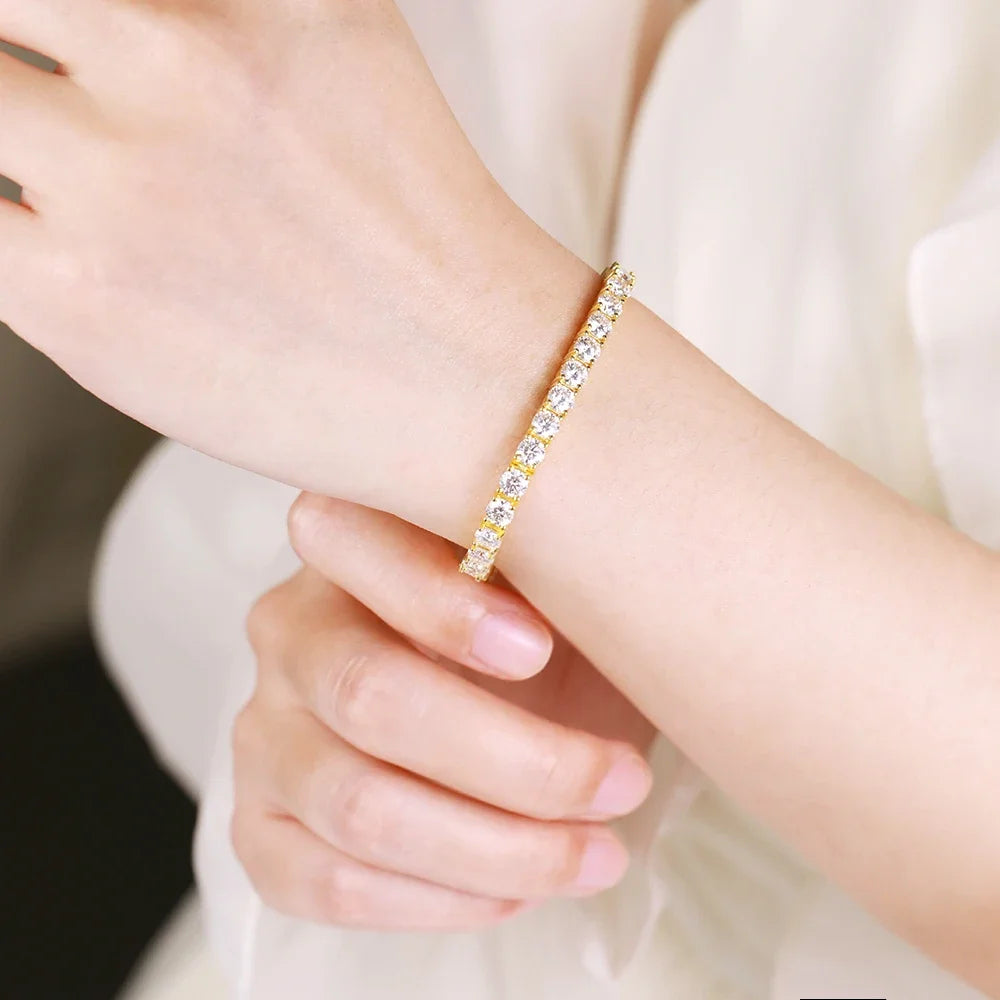 Bracelet Tennis Moissanite en argent 925 avec zircon