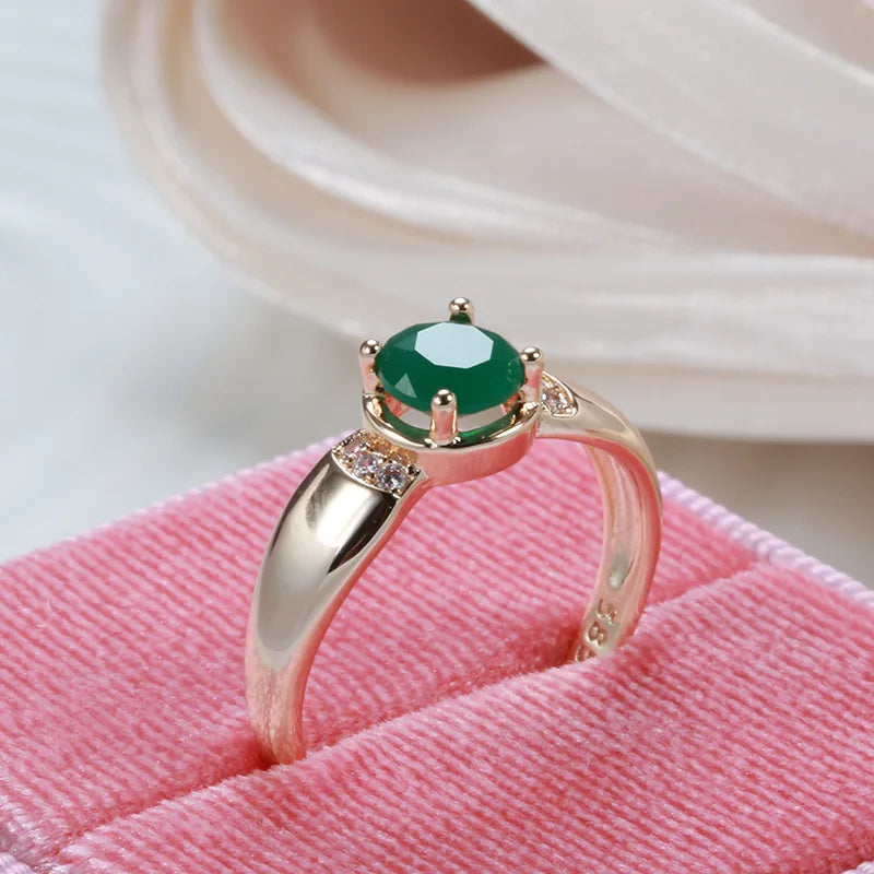 Bague Émeraude - Placage Platine et Zircon