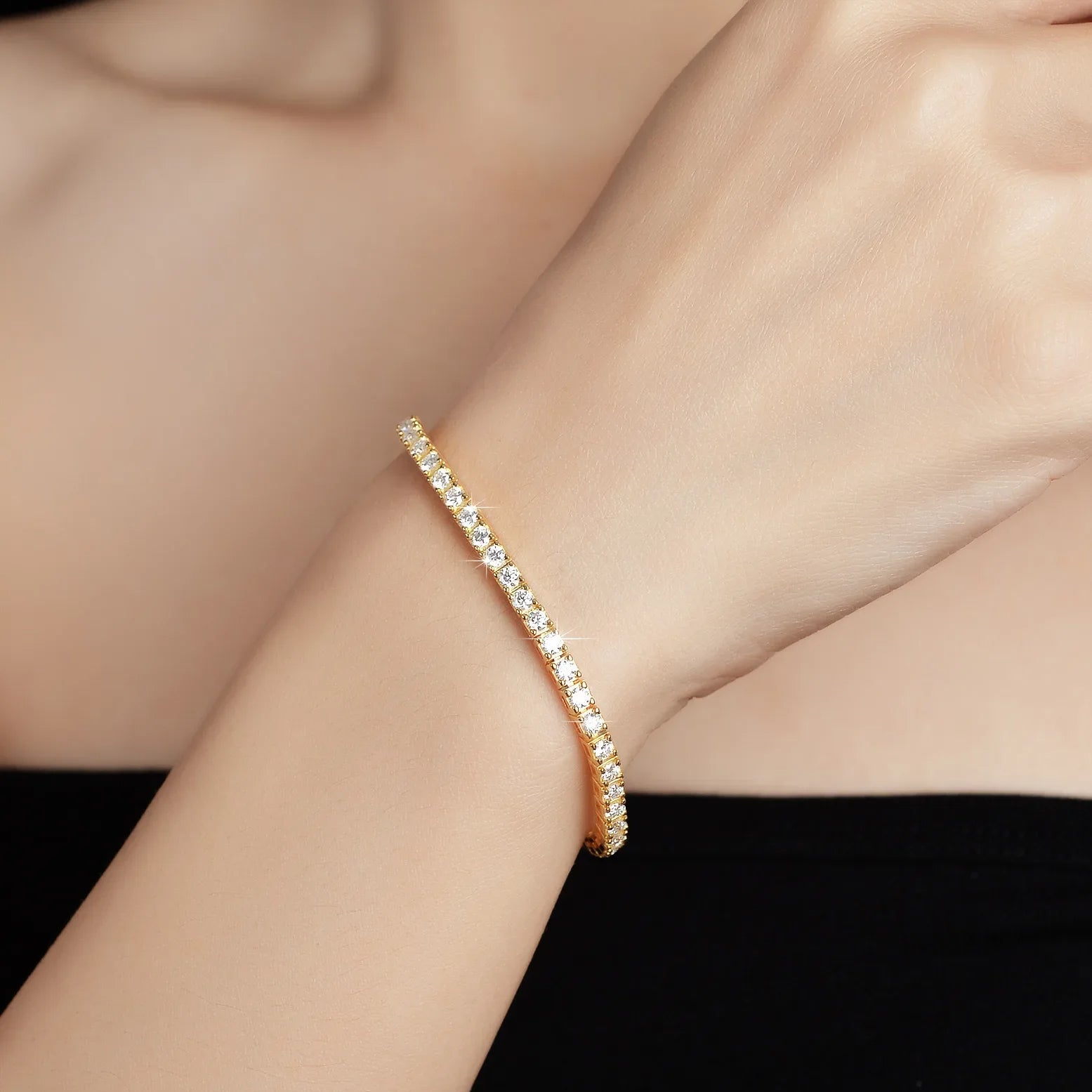 Bracelet Tennis Moissanite en argent 925 avec zircon