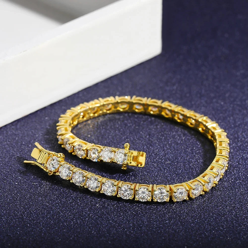 Bracelet Tennis Moissanite en argent 925 avec zircon