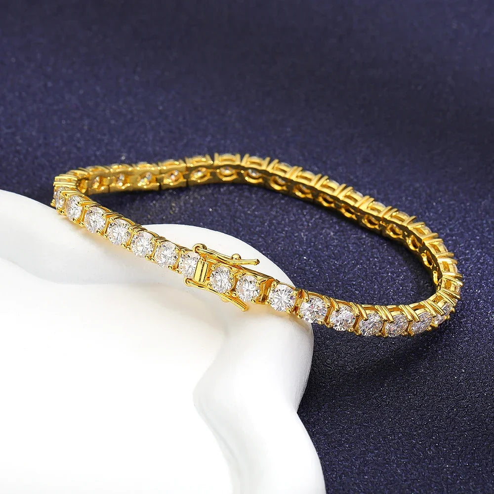 Bracelet Tennis Moissanite en argent 925 avec zircon