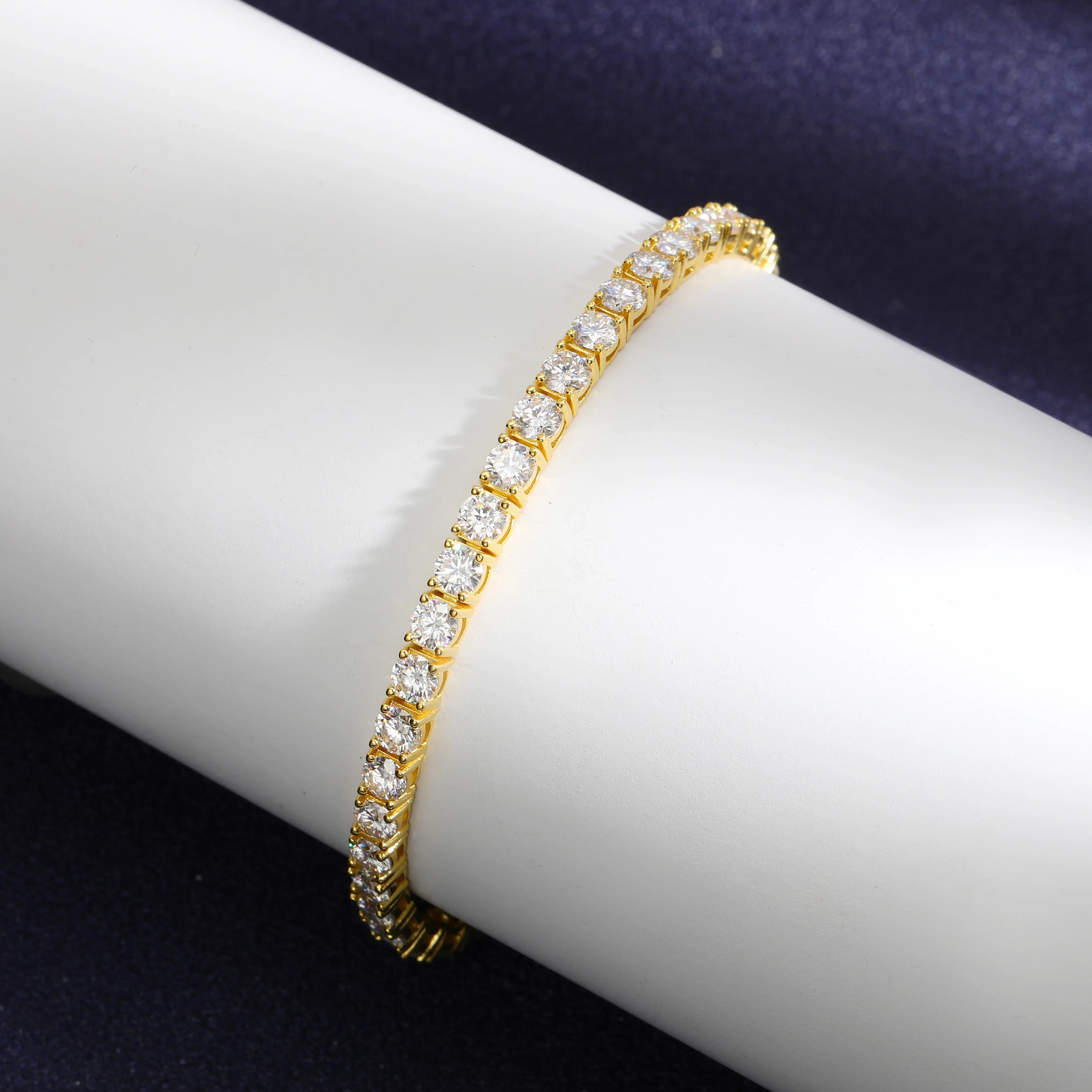 Bracelet Tennis Moissanite en argent 925 avec zircon