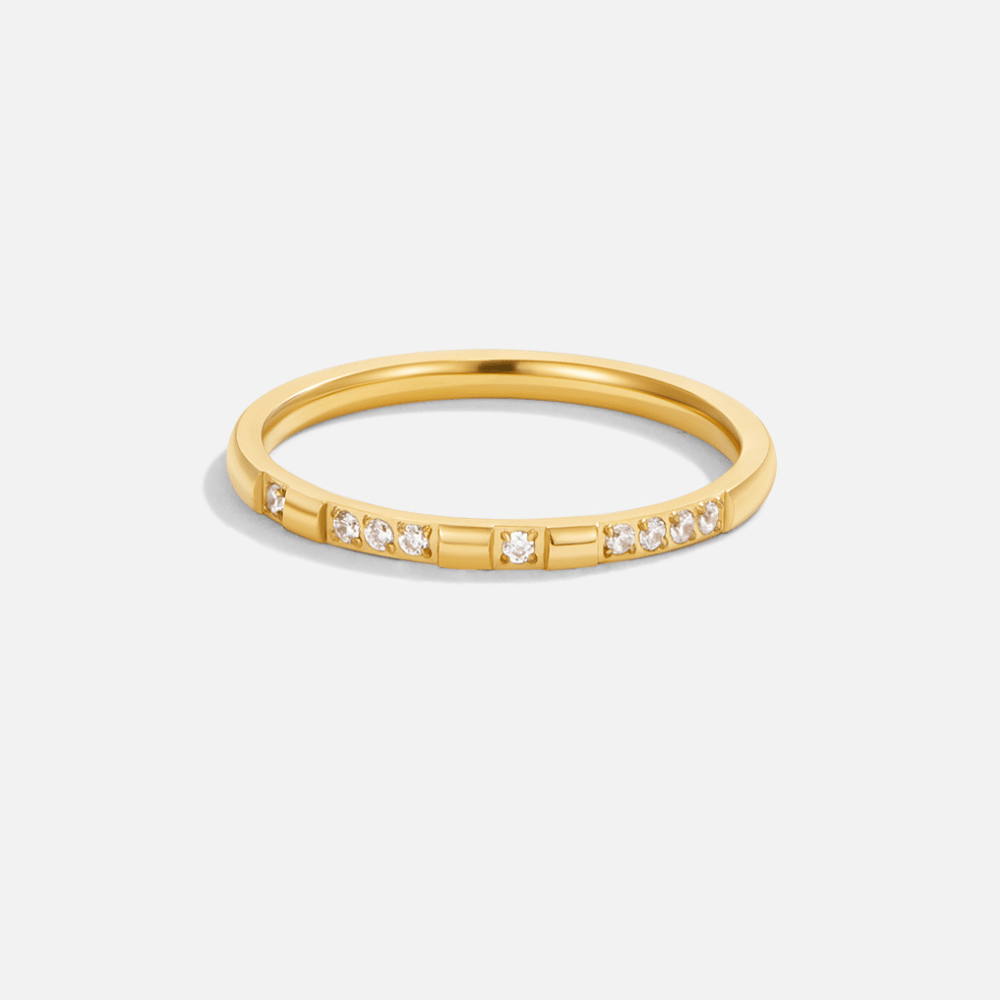 Bague Emery en cristal finition or
