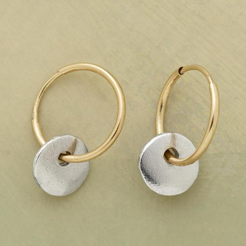 Boucles d'Oreilles Finition Or et Argent