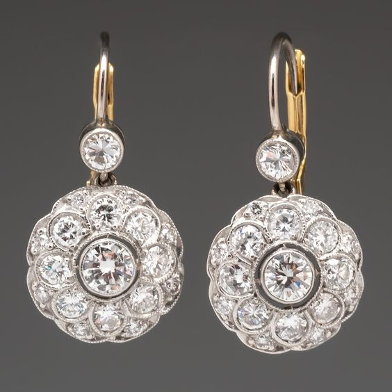 Boucles d'oreilles Vintage en Cristal « Mandala »