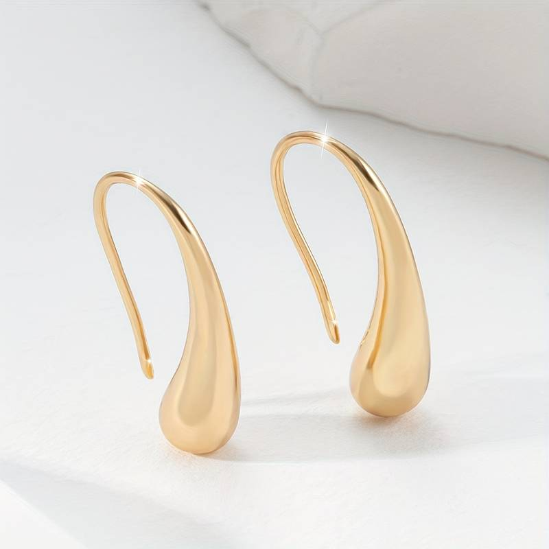 Boucles d'oreilles vintage plaquées or 18K « Goutte »