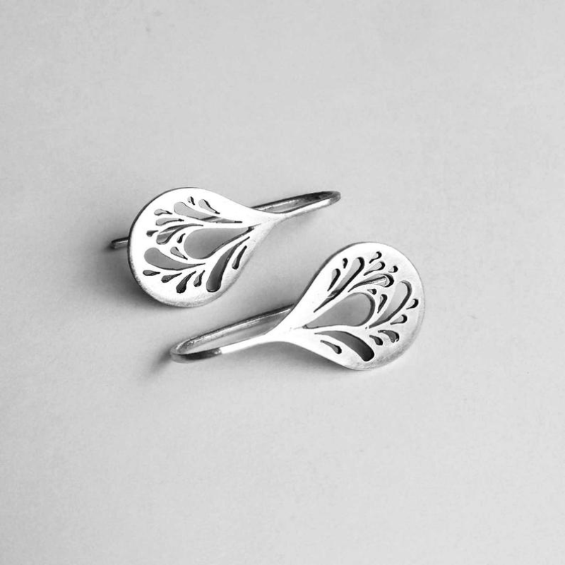 Boucles d'oreilles en argent « Goutte creuse »