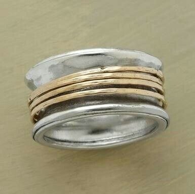 Bague en fil doré en argent vintage