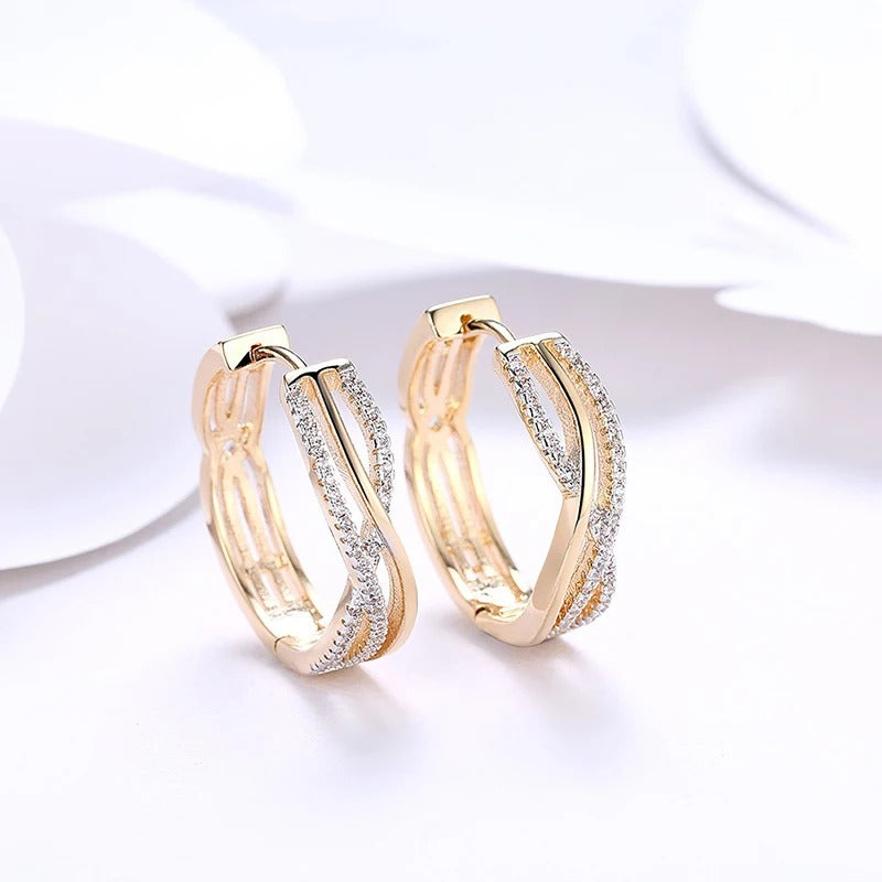 Boucles d’oreilles Créoles Grand Cercle plaquées or 18K avec Zircon