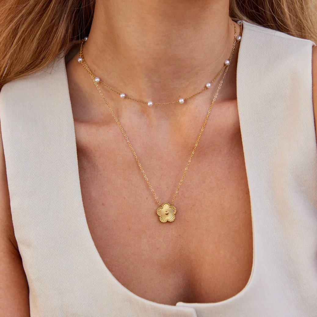 Collier Perle plaqué or 18K