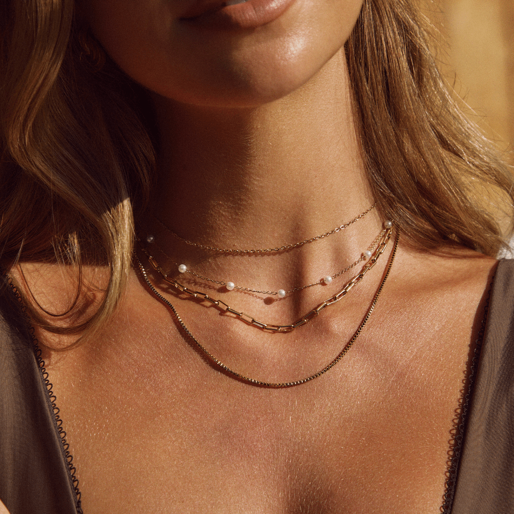 Collier Perle plaqué or 18K